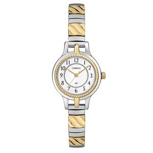 CARRIAGE BY TIMEX Vintage Two Tone Stainless Steel Stretch Demi Watch
